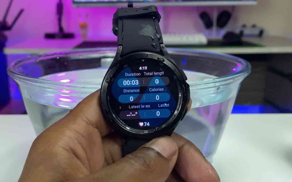water lock mode automatic activation on galaxy watch 4 classic