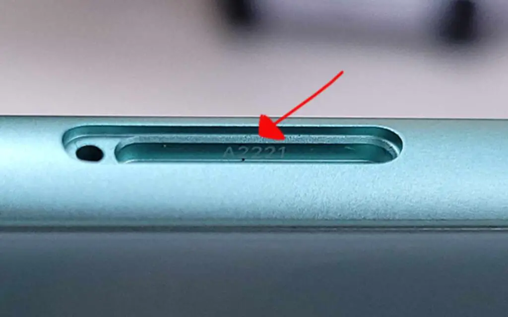 Checking an iPhone's Model number in the sim tray slot