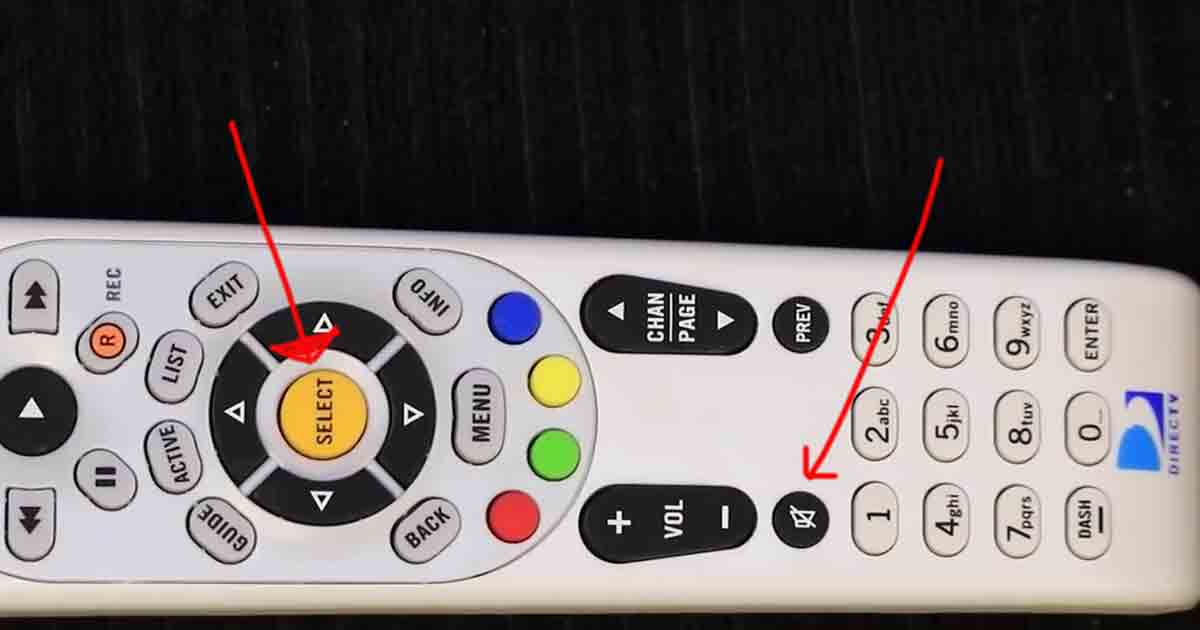 how to program a directv remote to a tv press the select and mute button
