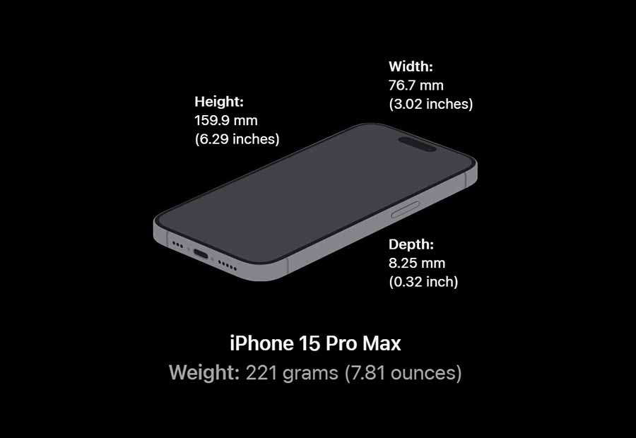 iPhone 15 Pro Max dimensions