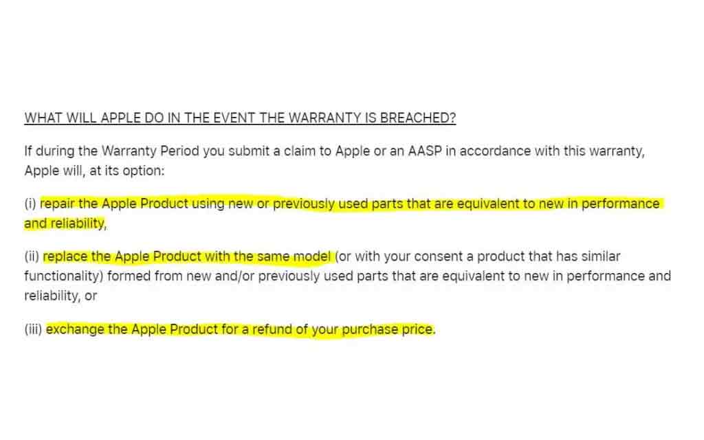 how does apple handle an iphone warranty claim